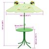 vidaXL 3-delige Bistroset voor kinderen met parasol groen