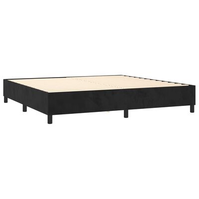 vidaXL Boxspring met matras fluweel zwart 200x200 cm