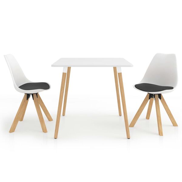 vidaXL 3-delige Eethoek zwart en wit