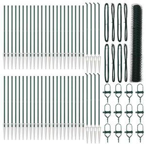 vidaXL zeshoekig gaasgek met palen 100 x 1,4 m PVC-Coated Staal Groen