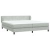 vidaXL Boxspring met matrassen fluweel lichtgrijs 180x210 cm