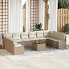 vidaXL Tuin Sofa Set met kussen 11 pcs Beige Poly riet