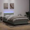 vidaXL Boxspring met matras en LED fluweel lichtgrijs 120x210 cm