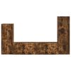 vidaXL Tv-meubelset Wandgemonteerd 4 pcs Gerookt eiken Bewerkt hout