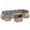 vidaXL 8-delige Loungeset met kussens poly rattan beige