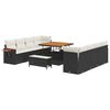 vidaXL Tuinbankenset 11 pcs Zwart poly rattan