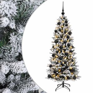 vidaXL Kunstkerstboom met kerstbal 150 cm 150 LED's Warmwit PVC en PE