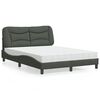 vidaXL Bed met matras "Hvar" stof donkergrijs 140x200 cm