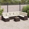 vidaXL Tuin Sofa Set met kussen met opslag 9 pcs Bruin Poly riet