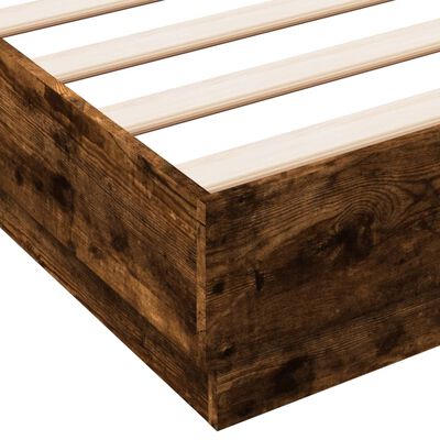 vidaXL Bedframe bewerkt hout gerookt eikenkleurig 140x200 cm