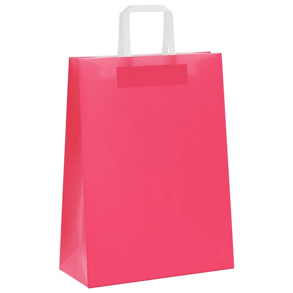 vidaXL Papieren zakken 250 st met hengsels 26x12x35 cm roze