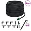 vidaXL Druppelslang 0,6'' 100 m rubber zwart