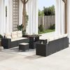 vidaXL Tuin Sofa Set met kussen 10 pcs Zwart en Cr&egrave;me Poly Rattan