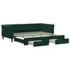 vidaXL Slaapbank onderschuifbed lades 100x200 cm fluweel donkergroen