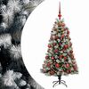 vidaXL Kunstkerstboom met scharnierende takken en kerstballen 120 cm