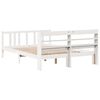 vidaXL Bedframe met hoofdbord massief grenenhout wit 150x200 cm