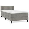 vidaXL Boxspring met matras fluweel lichtgrijs 90x190 cm