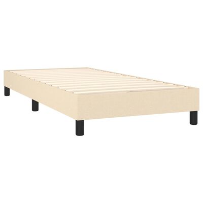 vidaXL Boxspring met matras stof crèmekleurig 80x200 cm