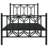 vidaXL Bedframe met hoofd- en voeteneinde metaal zwart 90x190 cm