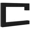 vidaXL Tv-meubelset Wandgemonteerd 9 pcs Zwart Eiken Bewerkt hout