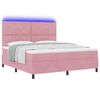 vidaXL LED Box Spring Bed met matras Roze 180 x 200 cm Stof