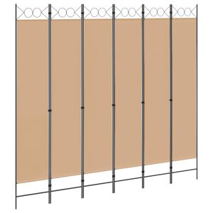 vidaXL 6-Panelen Kamerscherm Beige 240 x 220 cm Stof