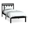 vidaXL Bedframe massief hout zwart 90x190 cm