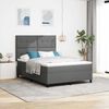 vidaXL Boxspring bed met matras met LED Donkergrijs 140 x 190 cm Stof