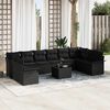 vidaXL Tuin Sofa Set met kussen met opslag 11 pcs Beige Poly riet