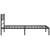 vidaXL Bedframe met hoofdbord metaal zwart 107x203 cm