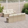vidaXL Tuinbankenset met opslag 8 pcs Beige en Crème poly rattan