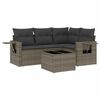 vidaXL 5-delige Loungeset met kussens poly rattan grijs