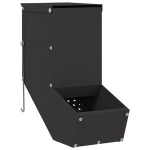 vidaXL Konijnenvoer Zwart 12,5 x 26 x 28,5 cm 1 kg Koudgewalst Staal
