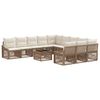 vidaXL Tuinbankenset Verstelbaar 12 pcs Beige poly rattan