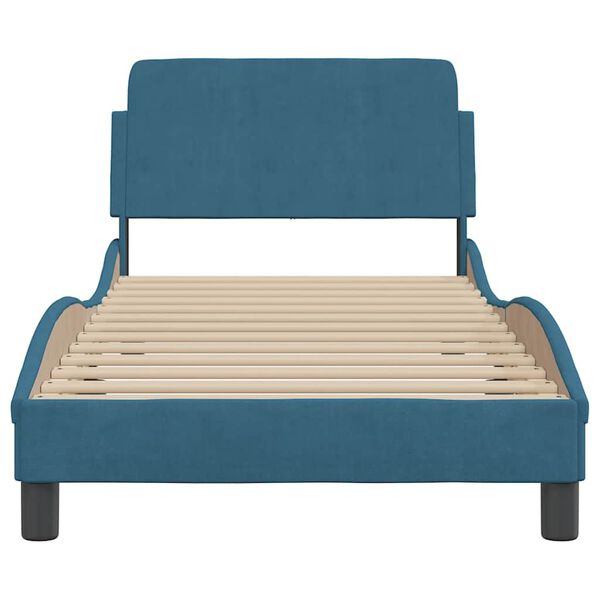 vidaXL Bedframe met hoofdeinde "Dover" fluweel blauw 80x200 cm