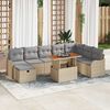 vidaXL Tuin Sofa Set met kussen met opslag 9 pcs Beige Poly riet
