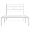 vidaXL Bedframe met hoofdbord metaal wit 90x200 cm