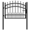 vidaXL Hekpoort KAMPEN met speerpunt zwart 103x75 cm staal