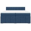 vidaXL Boxspring met matras stof blauw 200x200 cm