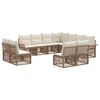 vidaXL Tuinbankenset 11 st Beige poly rattan