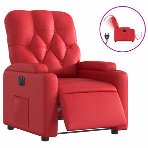 vidaXL Fauteuil verstelbaar elektrisch kunstleer rood