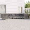 vidaXL 10-delige Loungeset met kussens poly rattan grijs