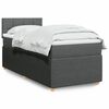 vidaXL Boxspring met matras stof donkergrijs 90x190 cm