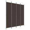 vidaXL Kamerscherm met 4 panelen 200x220 cm stof bruin