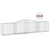 vidaXL Schanskorven 10 st gewelfd 400x50x80/100 cm ijzer