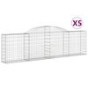 vidaXL Schanskorven 5 st gewelfd 300x30x80/100 cm gegalvaniseerd ijzer