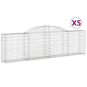 vidaXL Schanskorven 5 st gewelfd 300x30x80/100 cm gegalvaniseerd ijzer