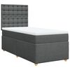vidaXL Boxspring met matras stof donkergrijs 90x200 cm