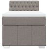 vidaXL Boxspring met matras stof taupe 100x200 cm