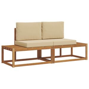 vidaXL Buiten bankenset 2 st Naturel Massief Acaciahout en Polyester